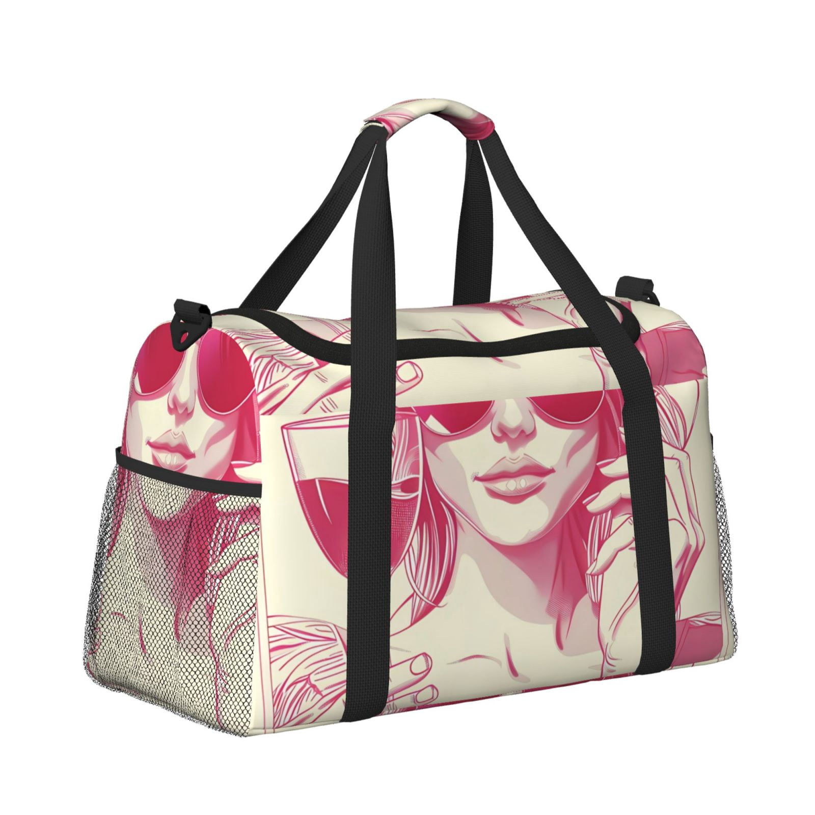 Fuzoiu Ace Of Diamonds Lady Print Travel Duffle Bag,Carry On Tote Bags,Duffel Bag,Sport Gym Bag, Hospital Bag for Labor and Delivery, Overnight Bag,Luggage Bag