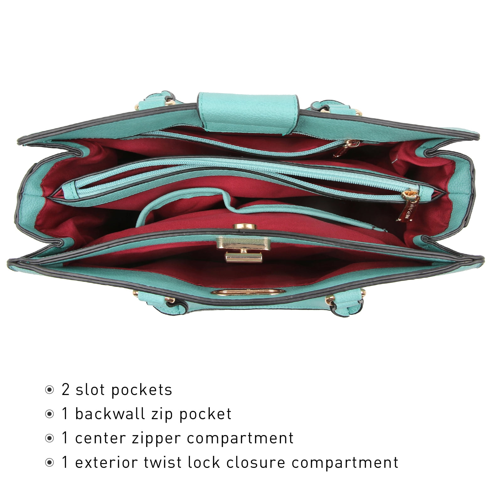 Dasein Women Handbags Fashion Satchel Purses Top Handle Tote Work Bags Shoulder Bags with Matching Clutch
