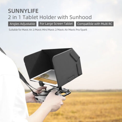 2en1 pour Ipad Capot Solaire Sangle de Cou + Support de Tablette Télécommande pour Mavic Air 2