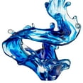 thumbnail image 4 of Ocean Blue Cortes Bay Wave Floor Sculpture with Black Stand, 57" Tall, 4 of 5