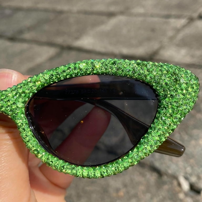 Rhinestone Sunglasses for Women Bling Jeweled Retro Cat Eye  display picture 1