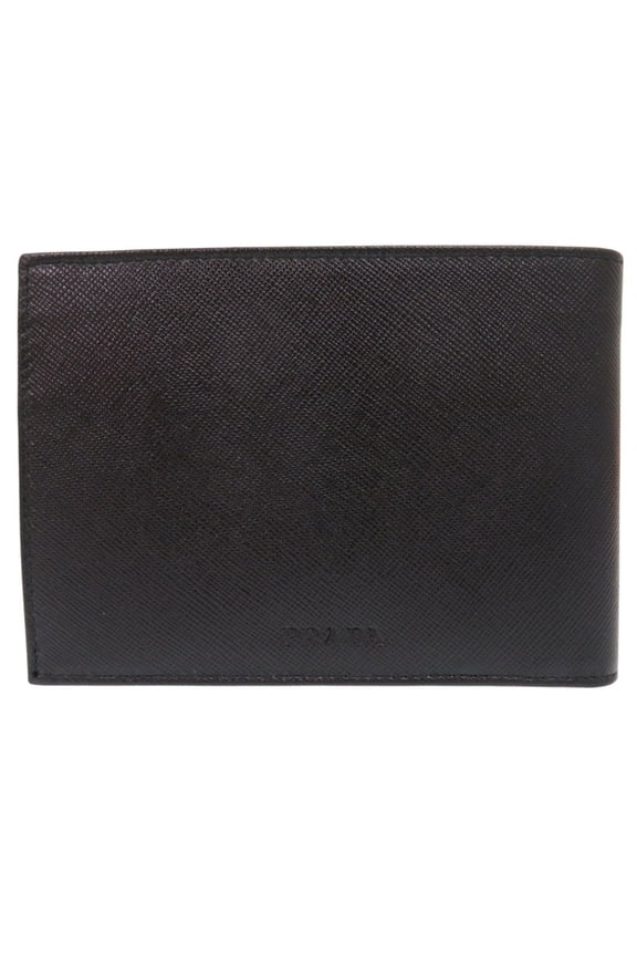 Pre-Owned Prada Saffiano M738 Leather Black Bi-fold Wallet (Black) 0505PRADA Men's