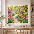 thumbnail image 5 of Garden Path with Tulips and Birdbath Romantic Watercolor for Nature Lovers Botanical Wall Art Housewarming Gift Tapestry Wall Hanging for Bedroom and Living Room, 5 of 7