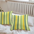 thumbnail image 4 of Yellow Stripes Outdoor Pillow Covers Set of 2 Lines Art Waterproof Throw Pillow Case Decorative Square Cushion Cover for Patio Couch Garden Balcony, 26"x26", 4 of 9