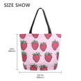 thumbnail image 5 of FORMRS Womens Canvas Tote Bag with Zipper Inner Pocket Shoulder Handbag, Cartoon Strawberry, 5 of 7