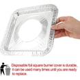 thumbnail image 4 of 100 Pcs Packed Disposable Gas Burner Liner Square, Aluminum Foil Square Stove Burner Cover, 8.5" Stove Burner Bib Pad, Gas Stovetop Protector, 4 of 6