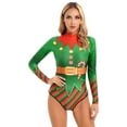 thumbnail image 2 of YONGHS Women Swimsuit Christmas Printing Push Up Swimwear Bodysuit Bathing Suit Green Christmas Tree L/XL, 2 of 6