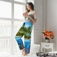 thumbnail image 5 of Disketp Island And Coral Reef Women's Comfy Pajama Pants Casual Drawstring Palazzo Lounge Wide Leg Pants-Large, 5 of 6