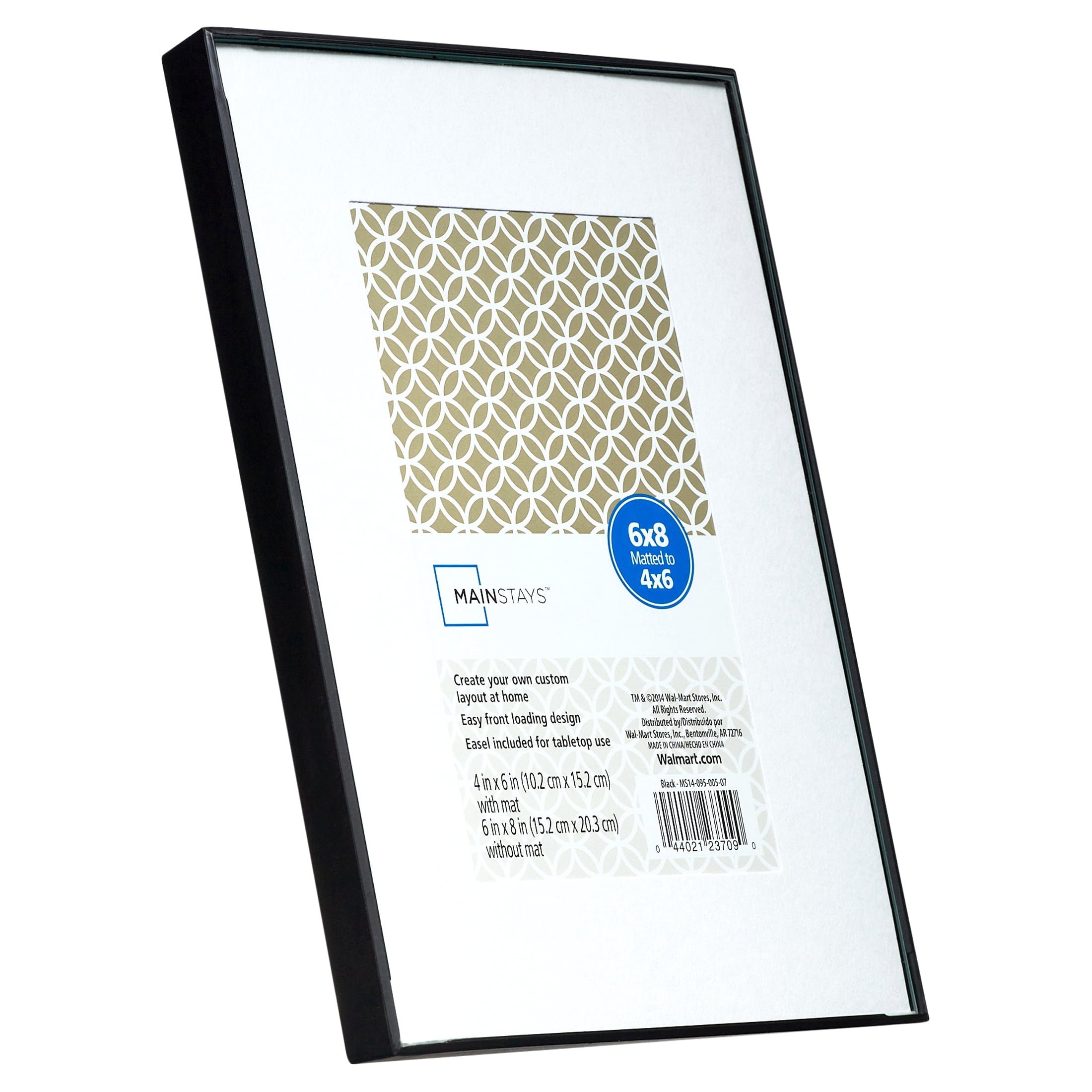 Mainstays 6x8 matted to 4x6 Front Loading Picture Frame, Set of 6