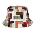 thumbnail image 1 of ZICANCN Abstract Retro Geometric Line Bucket Hat, Unisex Print Double-Side-Wear Bucket Hat for Golf Fishing Beach Outdoor, 1 of 5