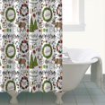 thumbnail image 4 of White Christmas Wreath Pattern Shower Curtain 84"x72" ,Bathroom Decorative Shower Curtains Set with 12 Hooks,Modern Waterproof Washable Shower Curtain, 4 of 6