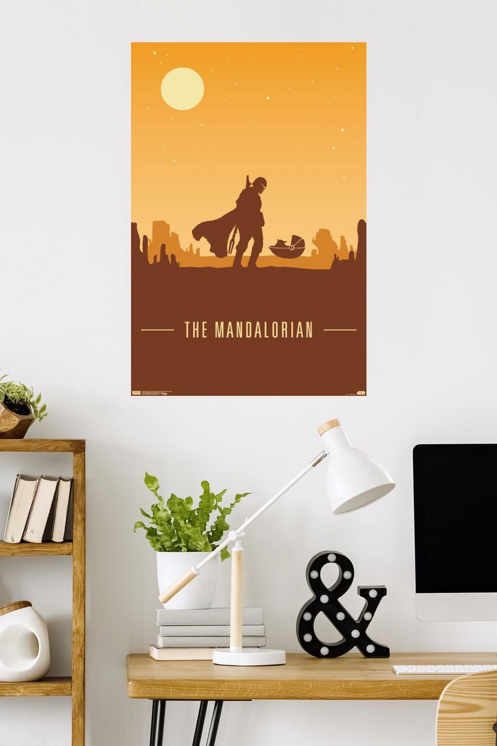 Star Wars: The Mandalorian - Mando and The Child at Dusk Wall Poster, 22.375" x 34"