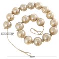 thumbnail image 3 of DecMode Handmade Round Extra Long Frosted Orb Brown Glass Garland with Tassel with Knotted Jute Rope, 3 of 7