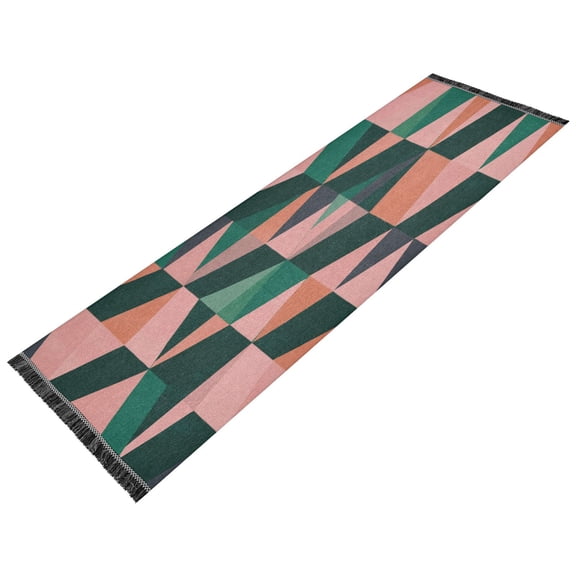Vintage Modern Runner Rug,Non Slip Machine Washable 72"x23.5" Polyester Material Pet-Friendly Durable,Applicable to Entryway Rug Living Room Rug Dark Green Tones