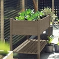 thumbnail image 3 of VEIKOUS Raised Garden Bed w/ Wheels, Elevated  Wood Planter for Vegetables, Herbs, Flowers, Brown, 3 of 15