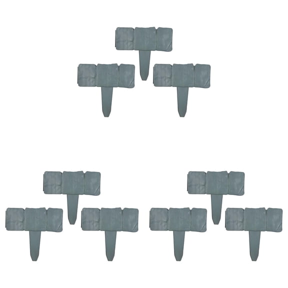 9Pcs New Edging for Landscaping, Garden Edging Border 4 in Tall Plastic Stone Effect for DIY Landscape, Lawn&Flower Bed, Gray