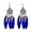 Blue, variant on Long Feather Dangle Drop Statement Earrings for Women Gold-Toned Bohemian Enamel Fan Shaped Leaf Turquoise Beads Fringe Tassel Dangling Studs Earring Lightweight Fish Hook Vintage Ethnic Jewelry