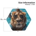 thumbnail image 3 of Pofeuu Hawaiian Swimming Lion Print Leather Coasters Set of 6, Round Cups Mugs Mat Pad for Home Kitchen Heat Resistant Drink Coasters,Hexagon, 3 of 7