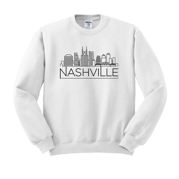Skyline Nashville Tennessee Sweatshirt Unisex Large White