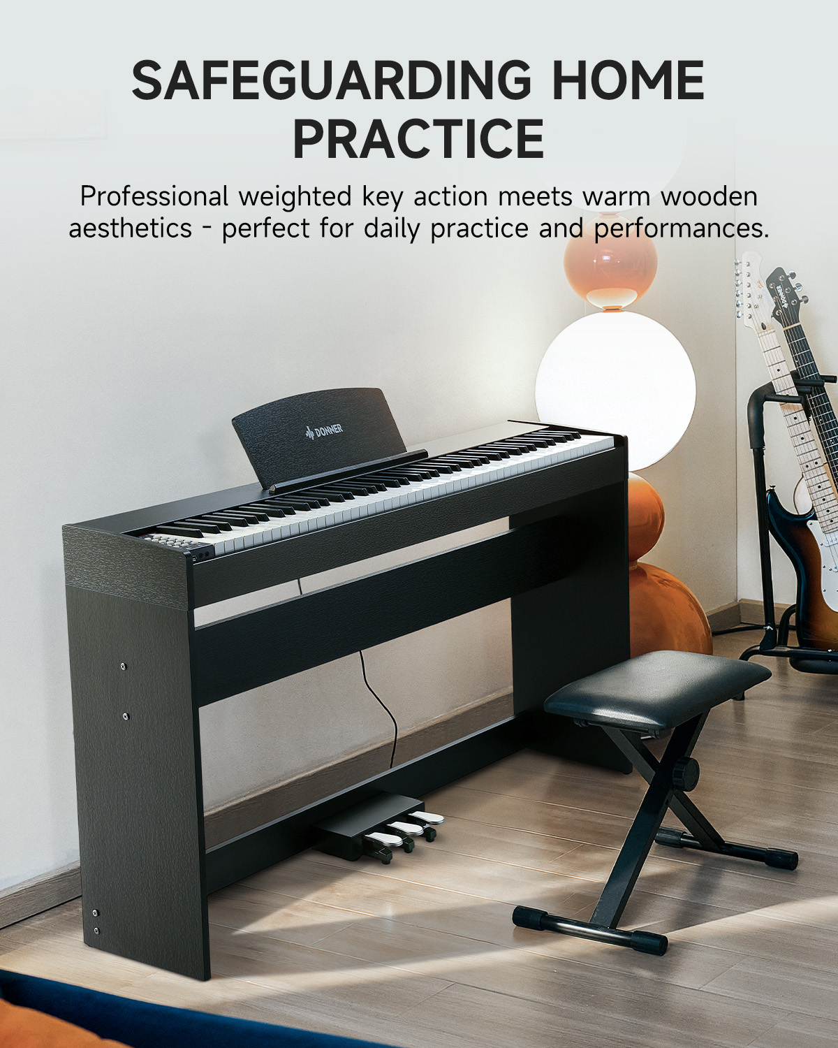 Donner DDP-50 Lite 88-Key Weighted Piano - Black photo 4