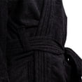 thumbnail image 4 of Bata De Baño Elegante De Microfibra Unisex Y Unitalla con Textura de Algodón Color Negro, 4 of 5