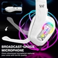thumbnail image 2 of Gaming Headset Wired for PS5 Xbox PC PS4 ,Over Ear Gaming Headphones with Broadcast-grade Mic,Lightweight Design with Memory Foam Ear Cushions/RGB/3.5mm,White, 2 of 6