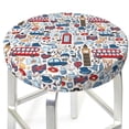 thumbnail image 3 of Pofeuu London Symbols1 Print Round Bar Stool Covers - Super Soft and Washable Elastic Stool Cushion Slipcover Easy Clean Velvet-14 inch, 3 of 7