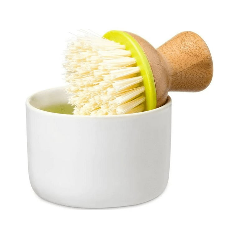 Full Circle, Bubble Up Bamboo Dish Brush, Comfortable Palm Scrubber for  Kitchen Dishwashing, White, 1 Count
