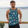 thumbnail image 6 of Goofa Vintage Tape Players And Skates Pattern Men's Workout Tank Top Slim-Fit Tank Quick Dry Fit Muscle Tank Top Beach Tank Top Bodybuilding Sleeveless T Shirt-Large, 6 of 7