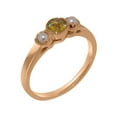 thumbnail image 1 of LBG British Made 9k Rose Gold Natural Peridot & Cultured Pearl Womens Anniversary Ring - 33 size options - Size 10, 1 of 5
