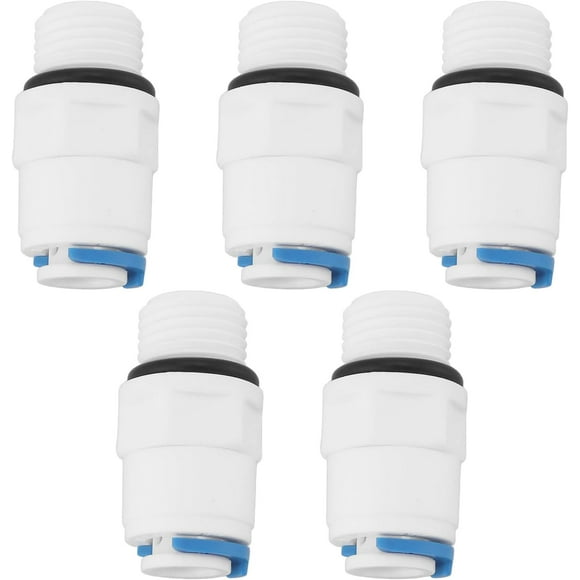 shiyou-5pcs 1/4 Male Thread to 1/4 Straight Connector Pushfit Fittings for Installing Replacement Filters Filter Housings Reverse Osmosis Water Filtration Systems