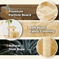 thumbnail image 6 of Mudie 31.5" Cat Tree Cat Tower for Indoor Cats with Green Leaves, Cat Condo Cozy Plush Cat House with Hang Ball and Leaf Shape Design, Cat Furniture Pet House with Cat Scratching Posts,Beige, 6 of 9
