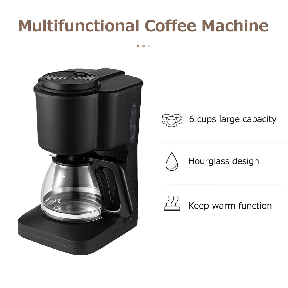 American-style Coffee Machine, Home Mini Fully Automatic Office All-in-one  Drip Coffee Maker With Tea Infusion Function, Gift 2 Exquisite Coffee Cups,  Comes With High Density Filter And Coffee Spoon. Unlock More Drinks