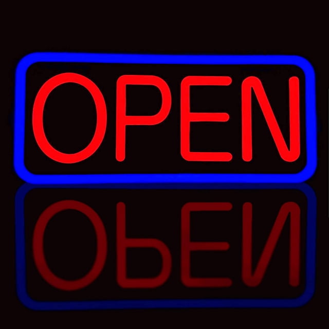 Cartel LED de Abierto 53 x 25 cm con control remoto