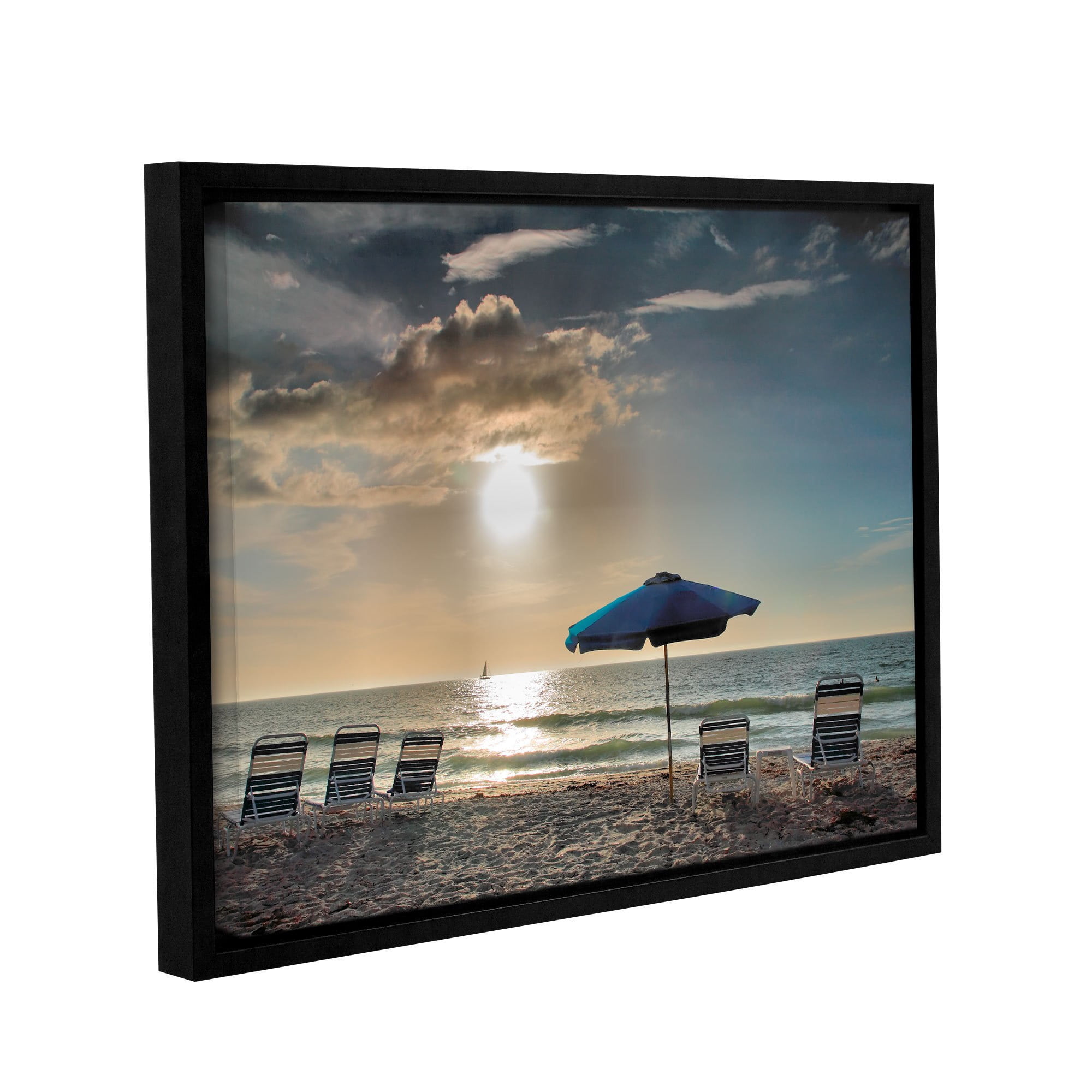 ArtWall Steve Ainsworth "Tropical Ease" Gallery-Wrapped Floater-Framed Canvas