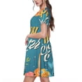 thumbnail image 2 of Naloa Happy Easter Print Womens Summer A-Line Dress with Pockets,Short Sleeve Dresses,Flowy Beach Swing Dress for Vacation Travel, 2 of 6