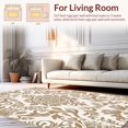 thumbnail image 2 of ODIKA 6'x9' Machine Washable Non-Slip Area Rug, Paisley Medallion Interlocking Flourish with Distressed Floral Motifs High Traffic Rug, Ivory, 346564, 2 of 7