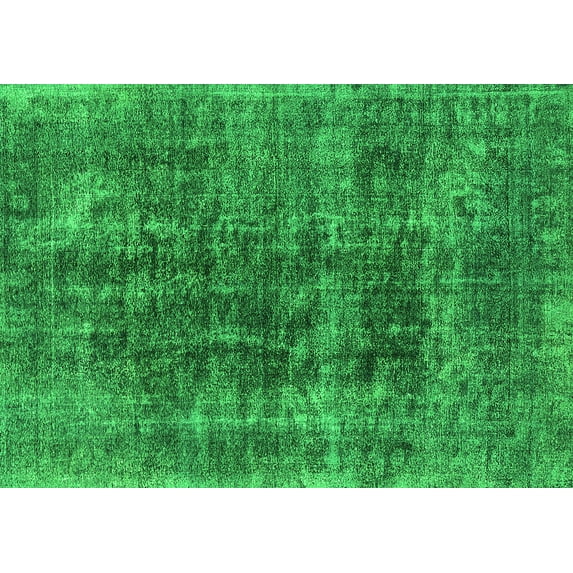 Ahgly Company Indoor Rectangle Oriental Green Industrial Area Rugs, 2' x 5'