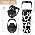 thumbnail image 2 of Cow Print Tumbler with Handle, 30oz Flip Straw Stainless Steel Tumblers Coffee Travel Cup, Cowgirl Tumbler Gifts for Women Girls for Birthday Christmas Mothers Day, 2 of 5