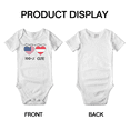 thumbnail image 3 of 50% Austrian + 50% American = 100+% Cute Baby Romper Bodysuit For Boy Girl (White, 0-3 Months), 3 of 5