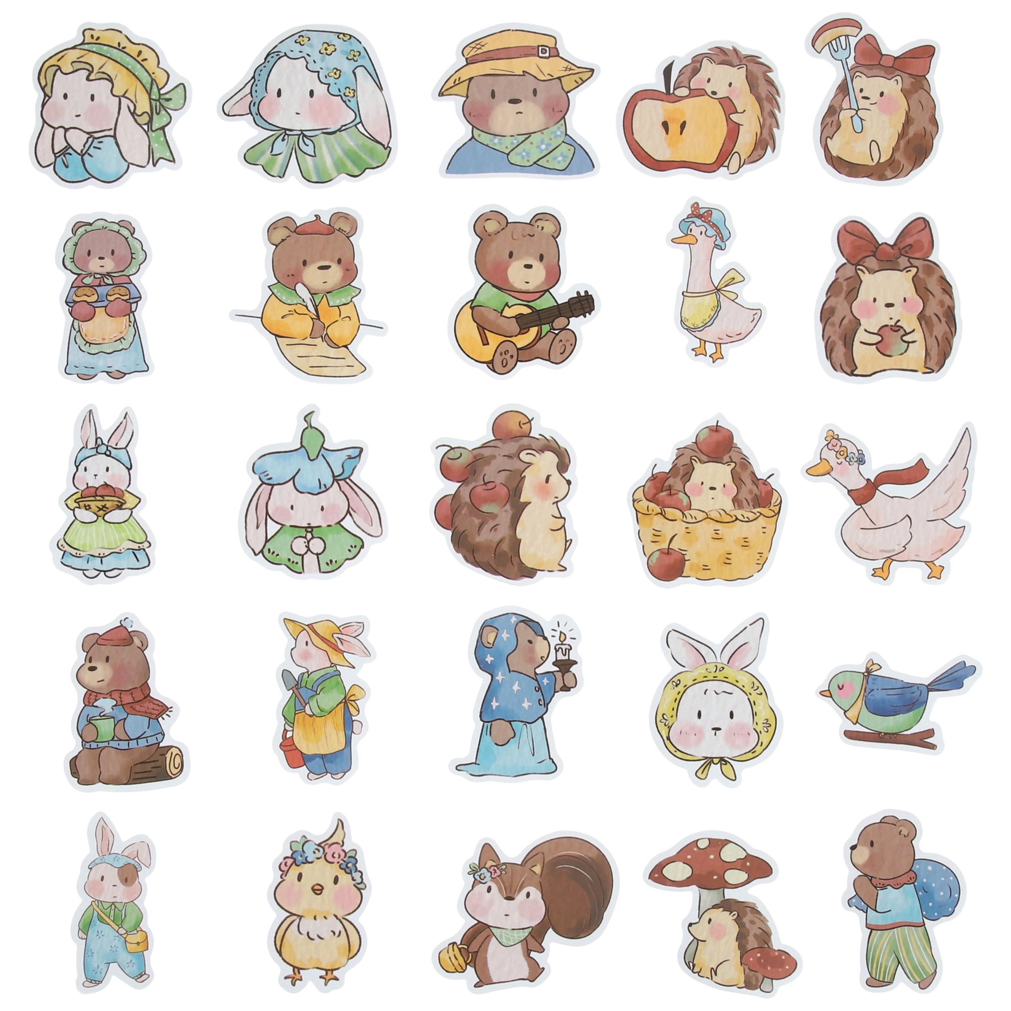 Unique Bargains Waterproof Reading Stickers for Laptop Water Bottle Forest Animals