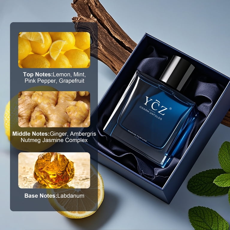 Ycz, Men's Cologne, Marine & Oriental Woody Fragrance 2-pack, 3.4