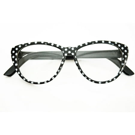 Oval Glass Doll - My Brittany's Black Glasses with White Dots for American Girl Dolls-My Life as Dolls-Our Generation Dolls- 18 Inch Doll Clothes