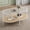 Black, variant on Eastvita 2 Tier Oval Coffee Table White Steel/Water Wave Glass Top//Yellow Rattan Storage Shelf