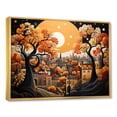 thumbnail image 2 of Designart "Cozy Village in Moonlit Autumn V" Cityscapes Framed Wall Art - Industrial Orange City Art Deco Bedroom Framed Canvas Wall Art, 2 of 6