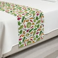 thumbnail image 2 of Vegetables Bed Runner, Continuous Pattern with Detailed Colored Drawn Delicious Natural Healthy Food, Decorative Accent Bedding Scarf for Hotels Homes and Guestrooms, Twin, Multicolor, by Ambesonne, 2 of 2