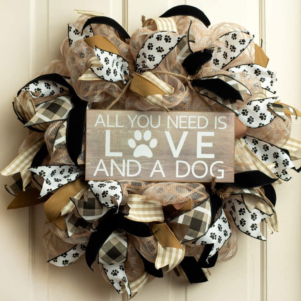 All You Need is Love and A Dog Sign - 12.5" x 6", Easter, Rustic Wooden Decoration for Wreath, Home, Kitchen, Yard, Front Door, Patio, Farmhouse Decor, Christmas - image 3 of 3