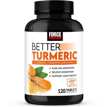 Force Factor Better Turmeric Joint Support Supplement with Turmeric and Curcumin, 120 s