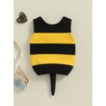 thumbnail image 4 of Aojekbee Kids Halloween Bee Costume Classic Striped Print Tank Tops and Tail for Toddler Cosplay Party Holiday Outfit, 4 of 10