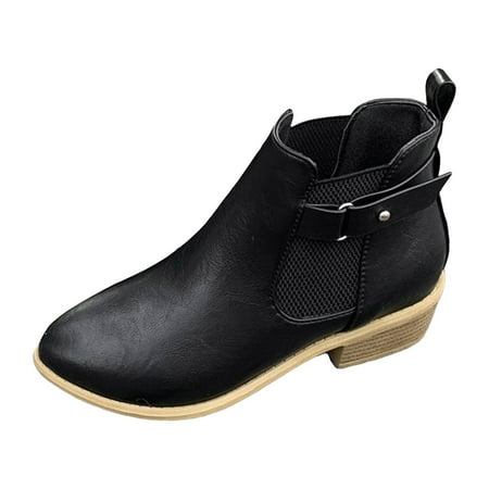

GHSOHS Boots for Women Square Toe Boots Ankle Booties Shoes Knee High Boots Fall Winter Suede Round Toe Elastic Sleeve Low Heel Single Boot Bare Boots Cowgirl Boots Rain Boots Comfort Booties Size 37